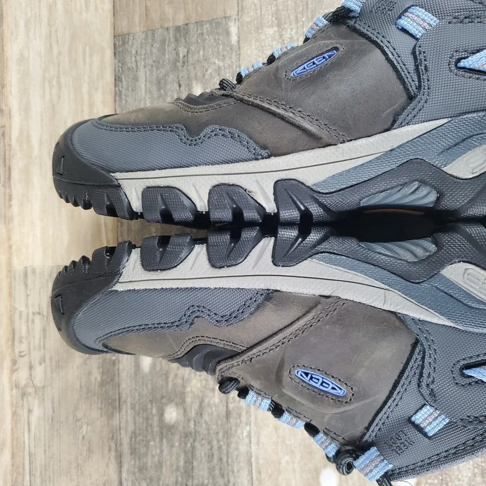 Keen Ridge Flex Womens Hiking Shoes Sz 9 Steel Gray Hydrangea Waterproof Sneaker